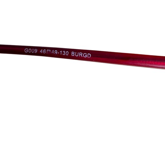 Gucci G009 Burgundy Plastic Half Rimless Eyeglasses Frames - NEEDS LENSES main image 8